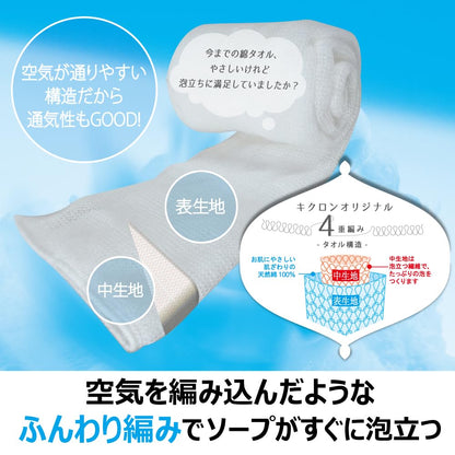 あわあみ ボディタオル エアコット ふんわり 容量1ﾏｲ キクロン ボディタオル・スポンジ