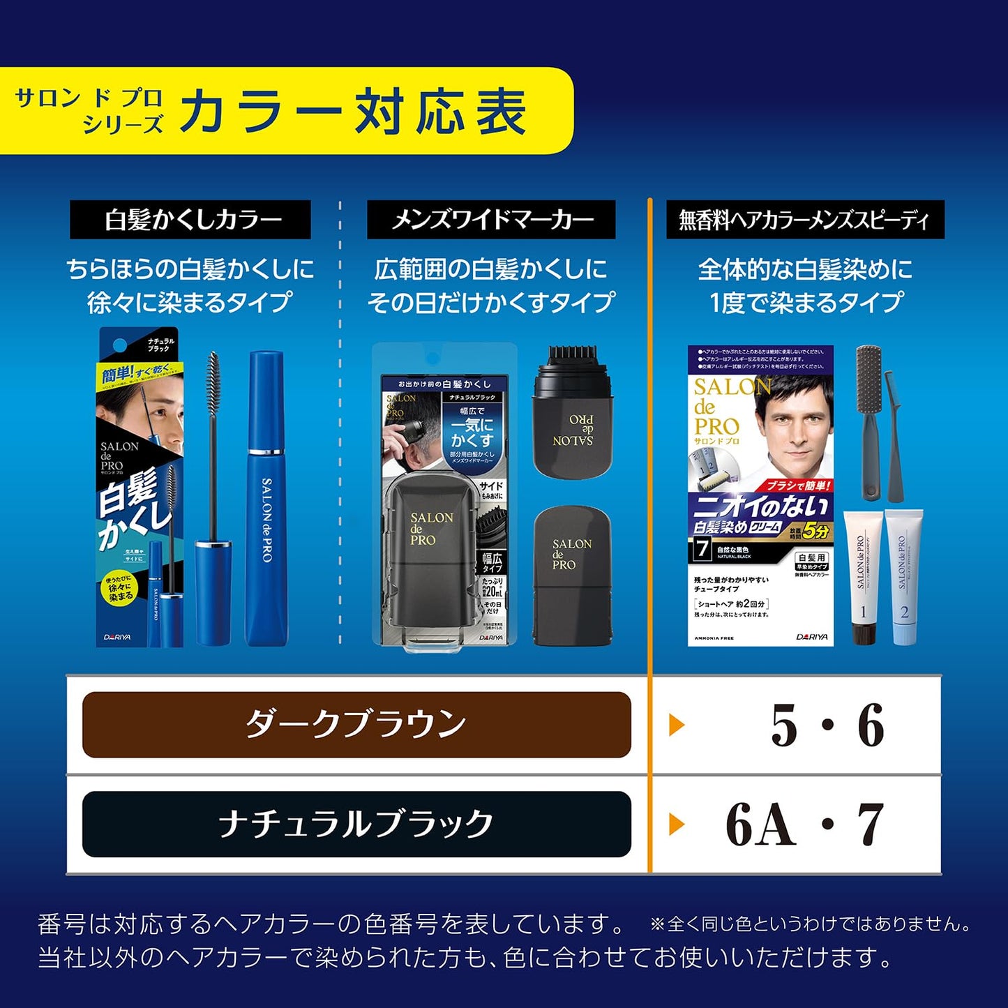 サロンドプロ　メンズワイドマーカー　＜ナチュラルブラック＞ 容量20MLダリヤ ヘアカラー・白髪用