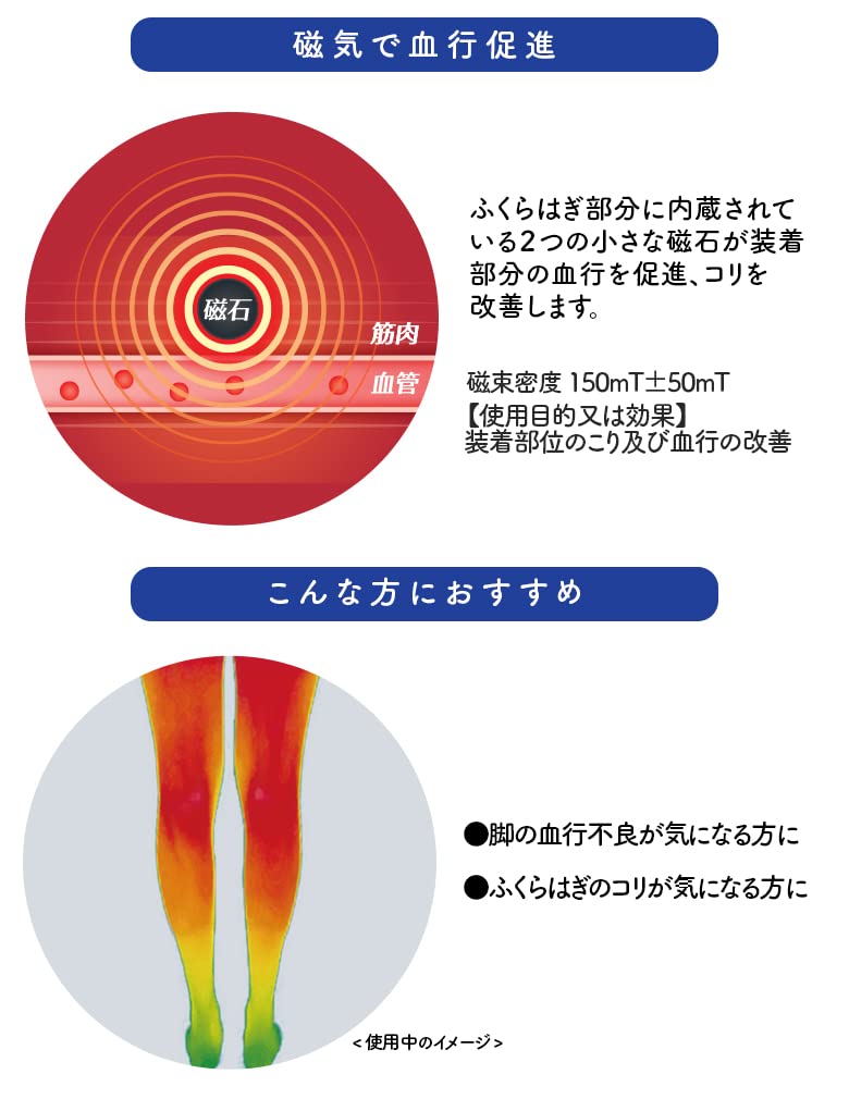 メディキュット　マグネフローソックス　ロング　ブラック　Ｌ－ＬＬ 容量1ｺフットケア
