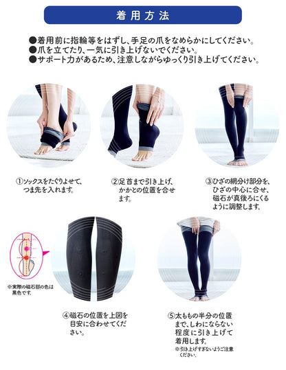 メディキュット　マグネフローソックス　ロング　ブラック　Ｌ－ＬＬ 容量1ｺフットケア