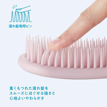 オーバルリングヘアブラシ　濡れ髪用（ピンク） 容量1ﾎﾝ貝印 ブラシ