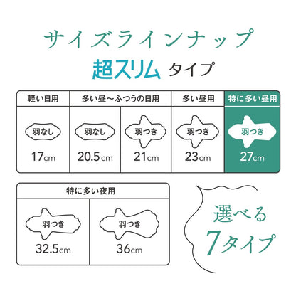 エリス素肌のきもち超スリム（特に多い昼用）羽つき３４枚 容量34マイ 大王製紙 生理用品