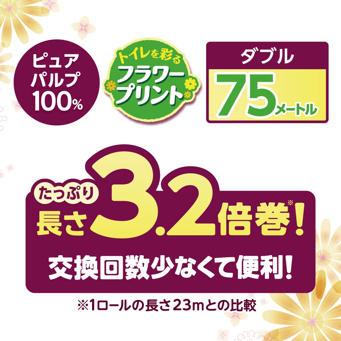 エリエールｉ：ｎａ（イーナ）トイレット３．２倍巻４Ｒ（ダブル）プリント 容量4ｶﾝトイレットペーパー