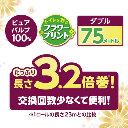 エリエールｉ：ｎａ（イーナ）トイレット３．２倍巻４Ｒ（ダブル）プリント 容量4ｶﾝトイレットペーパー