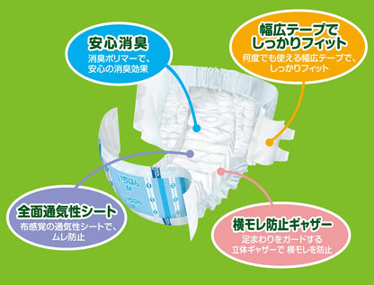 エルモアいちばん幅広フィットテープ止め　Ｍ　２０枚 容量20ﾏｲ カミ商事 大人用オムツ
