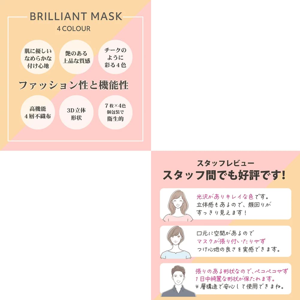 ＭＡＫＥＵＰＭＡＳＫ８枚２色×４枚３Ｄ立体型０１ 容量8ﾏｲ マスク
