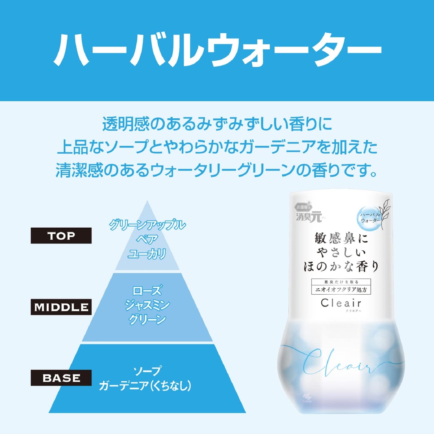 消臭元Ｃｌｅａｉｒ（クリエアー）ハーバルウォーター 容量400ML 小林製薬 芳香剤・部屋用