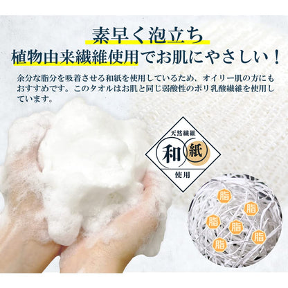 エコロジーニ　さっぱり洗えるボディタオル　天然抗菌 容量1ﾏｲ キクロン ボディタオル・スポンジ
