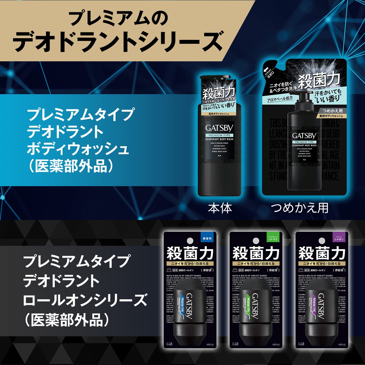 ギャツビー　プレミアムタイプデオドラントボディウォッシュ（医薬部外品） 容量380MLボディソープ