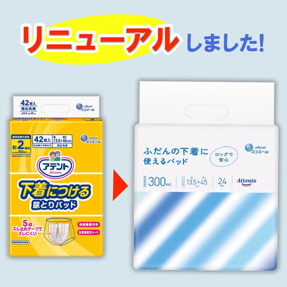 アテントふだんの下着に使えるパッド３００ｍｌ　２４枚 容量24ﾏｲ 大王製紙 大人用オムツ