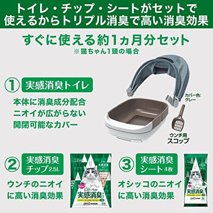 エステーペット　実感消臭本体セット　猫用システムトイレ　１組 容量1ｺ エステー ペット用品