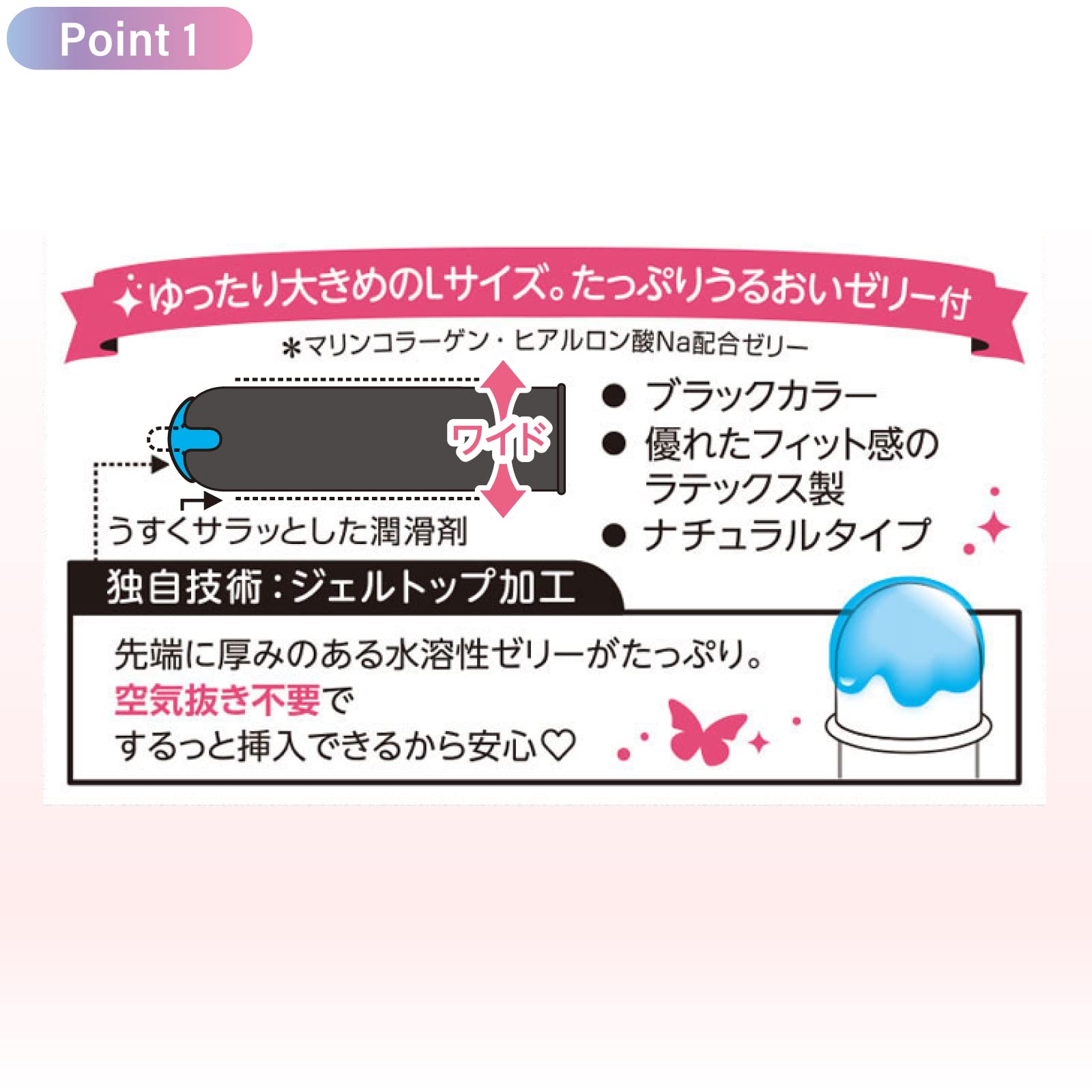 ジェクスコンドーム　グラマラスバタフライ　エル 容量8コ ジェクス コンドーム
