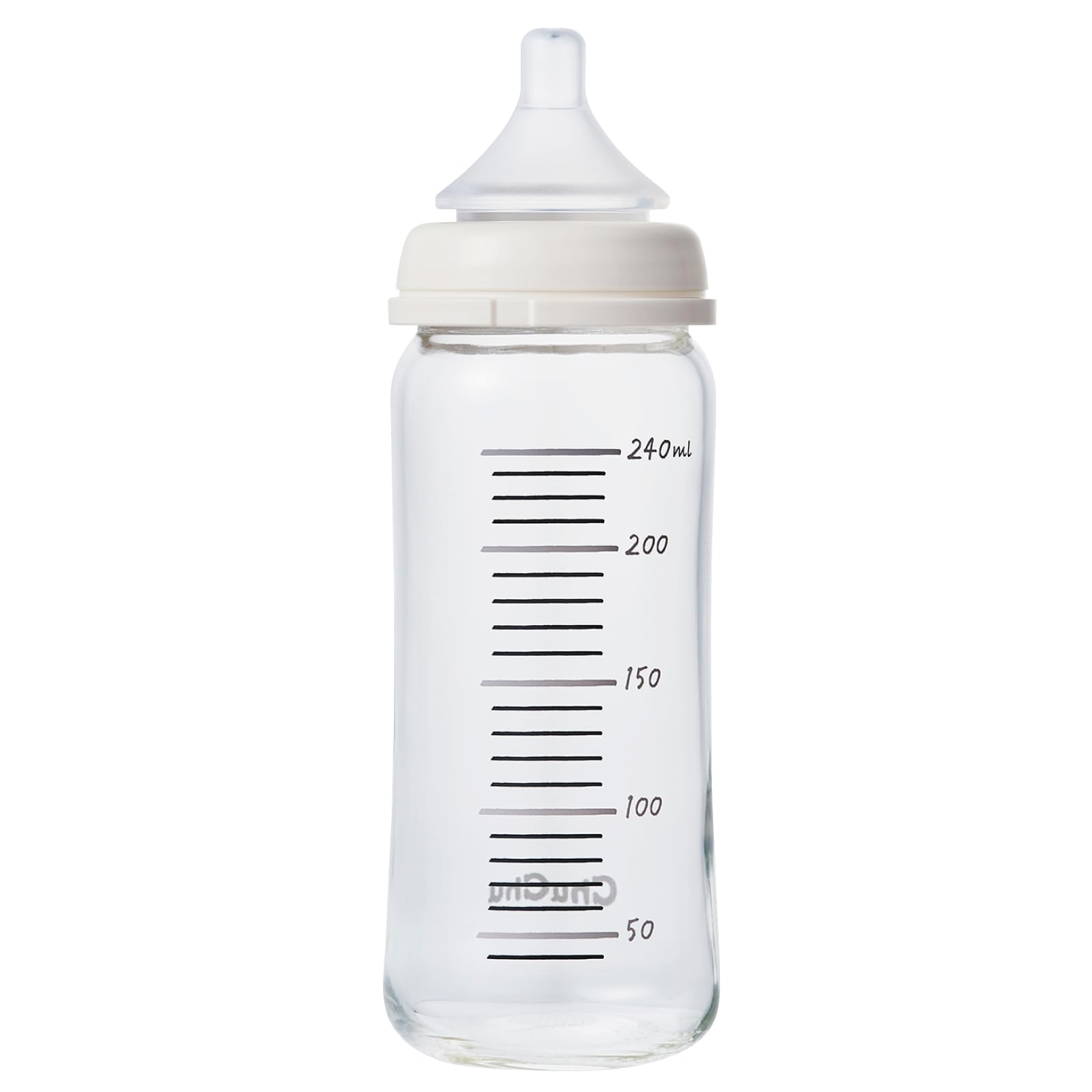 チュチュ　マルチフィット広口タイプ　耐熱ガラス製ほ乳瓶２４０ｍＬ 容量1ホンジェクス ベビー用品