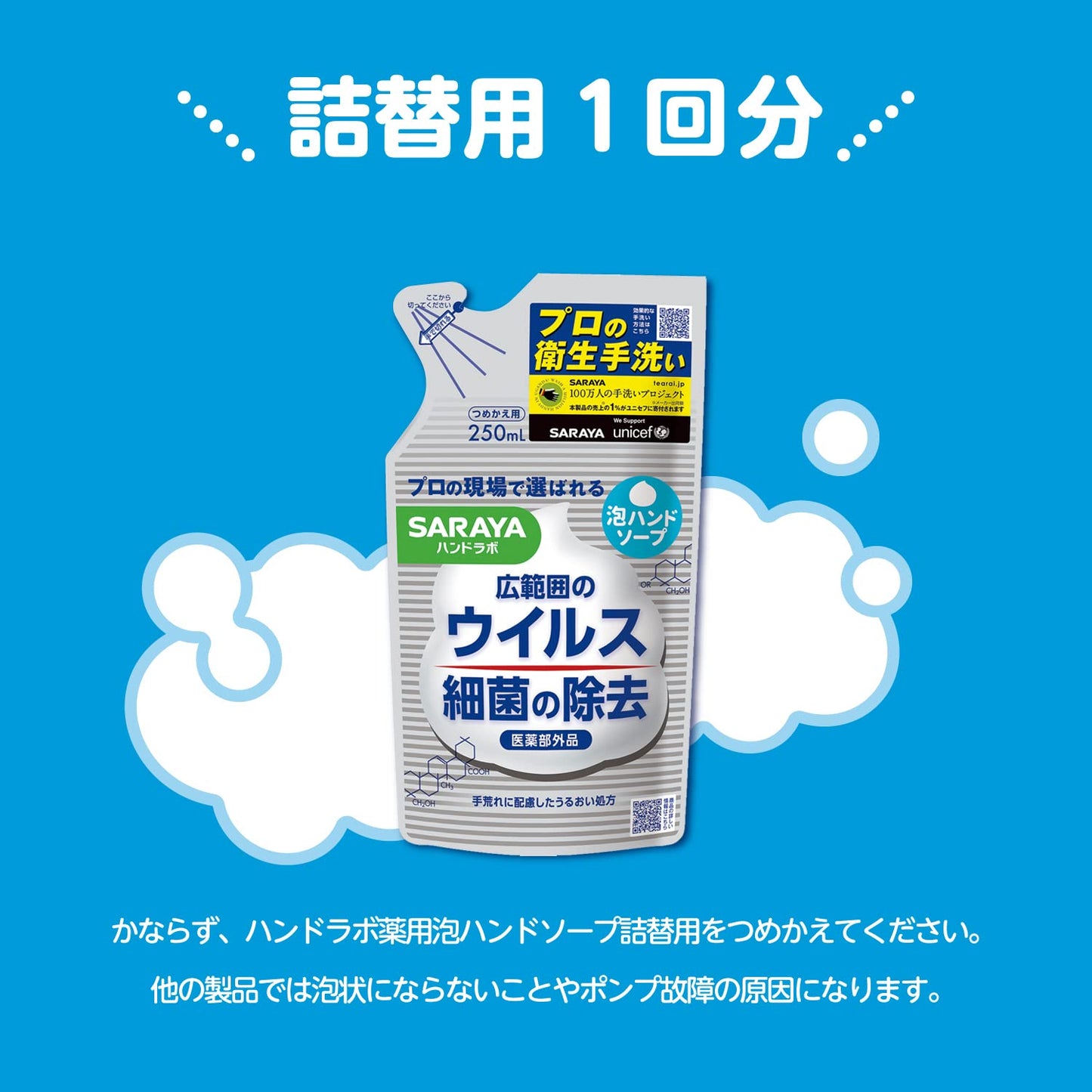 ハンドラボ　薬用泡ハンドソープ　詰替用　２５０ｍｌ 容量250ML サラヤ ハンドソープ