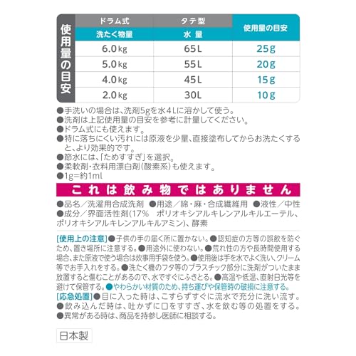 ファーファ フリー& フリーアンド 超コン 液体洗剤　無香料 4.5kg 容量4500G衣料用洗剤
