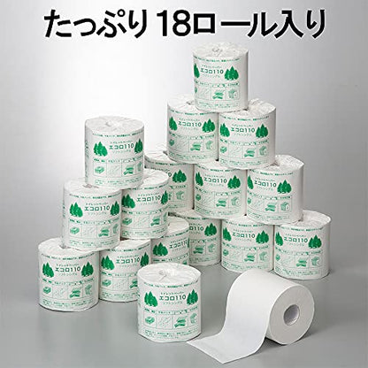 エコロ１８ロールシングル１１０メートル巻１０７幅 容量18R 泉製紙 トイレットペーパー