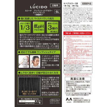 ルシード　ワンプッシュケアカラー　ライトブラック　（医薬部外品） 容量1クミ マンダム ヘアカラー