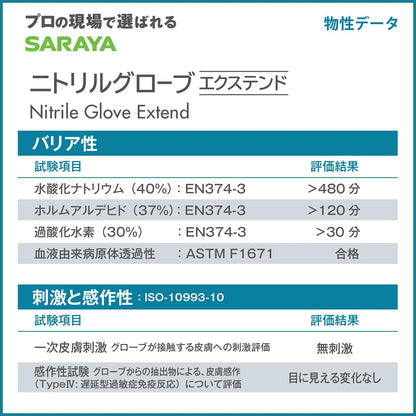 ニトリルグローブエクステンド　Ｌ　１００枚 容量100マイ サラヤ 台所用品