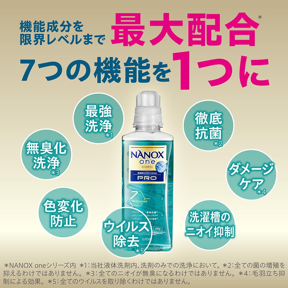 ＮＡＮＯＸ　ｏｎｅ　ＰＲＯ　本体大　６４０ｇ 容量640G ライオン 衣料用洗剤