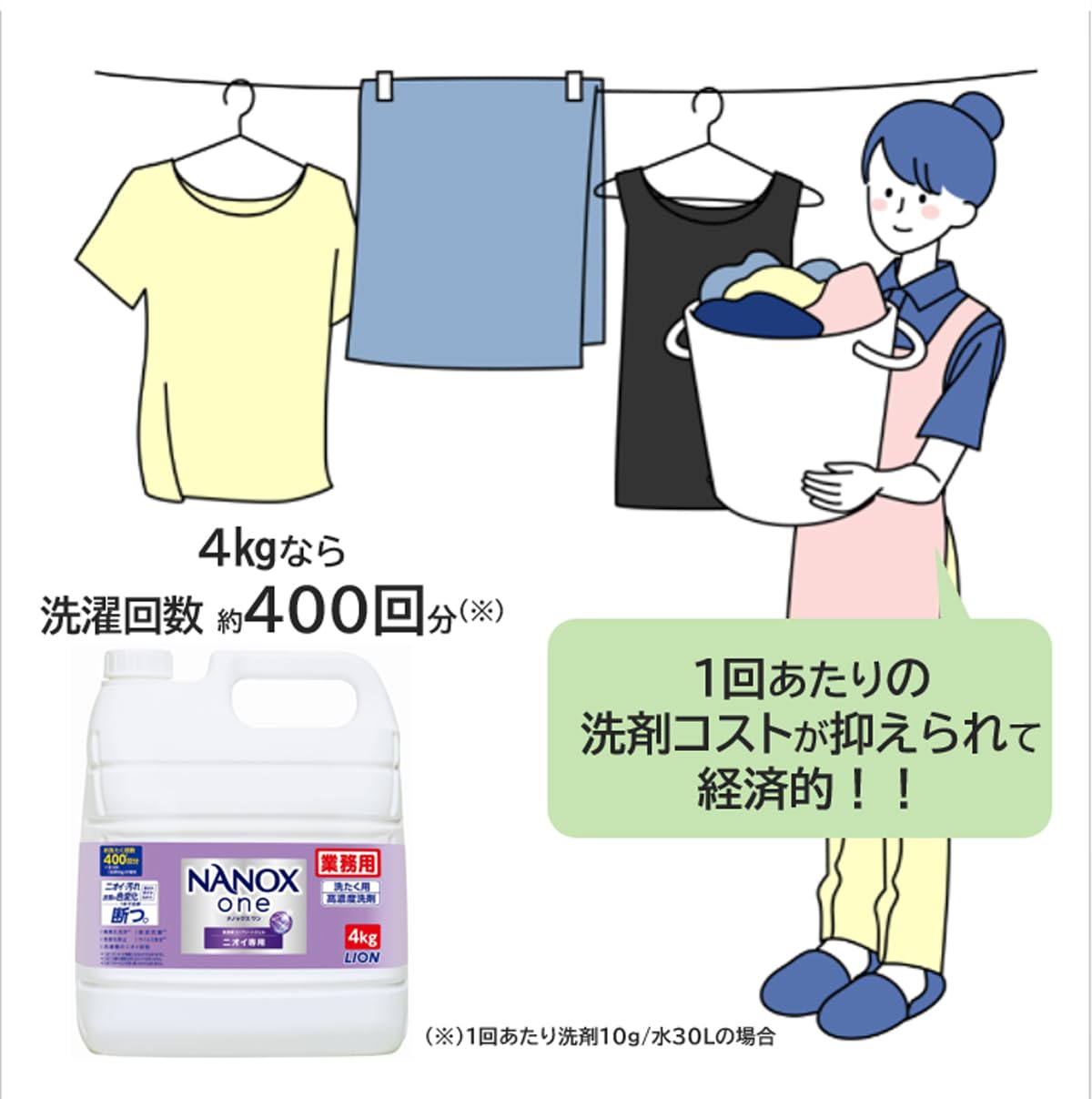 業務用ＮＡＮＯＸ　Ｏｎｅ　ニオイ専用　１０ｋｇ 容量10KG ライオンハイジーン 衣料用洗剤