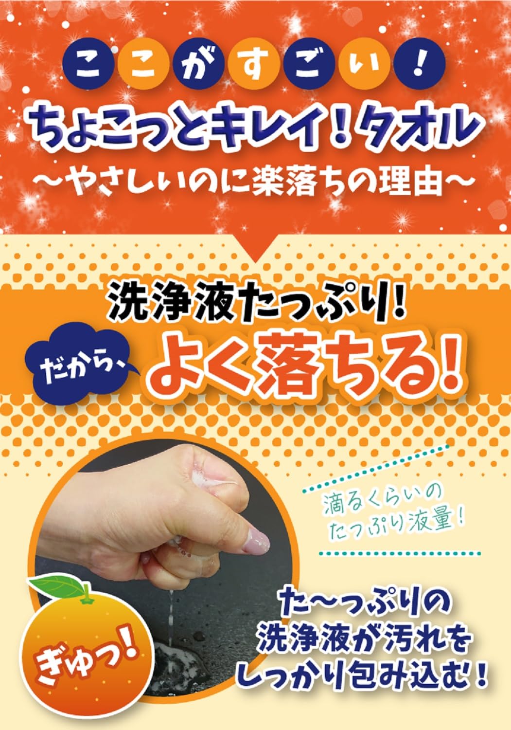 スーパーオレンジちよこっとキレイ　タオル 容量20ﾏｲ ＵＹＥＫＩ 食器用洗剤・自然派