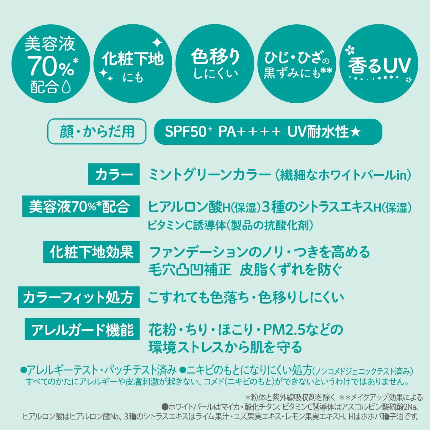 サンカットＲ　トーンアップＵＶ　エッセンス　ミントグリーン 容量80Gコーセーコスメポート