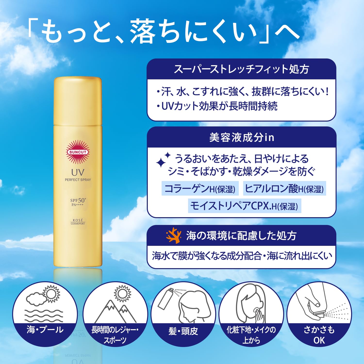 サンカットＲ　パーフェクトＵＶ　スプレー　９０Ｇ 容量90Gコーセーコスメポート ＵＶ・日焼け止め