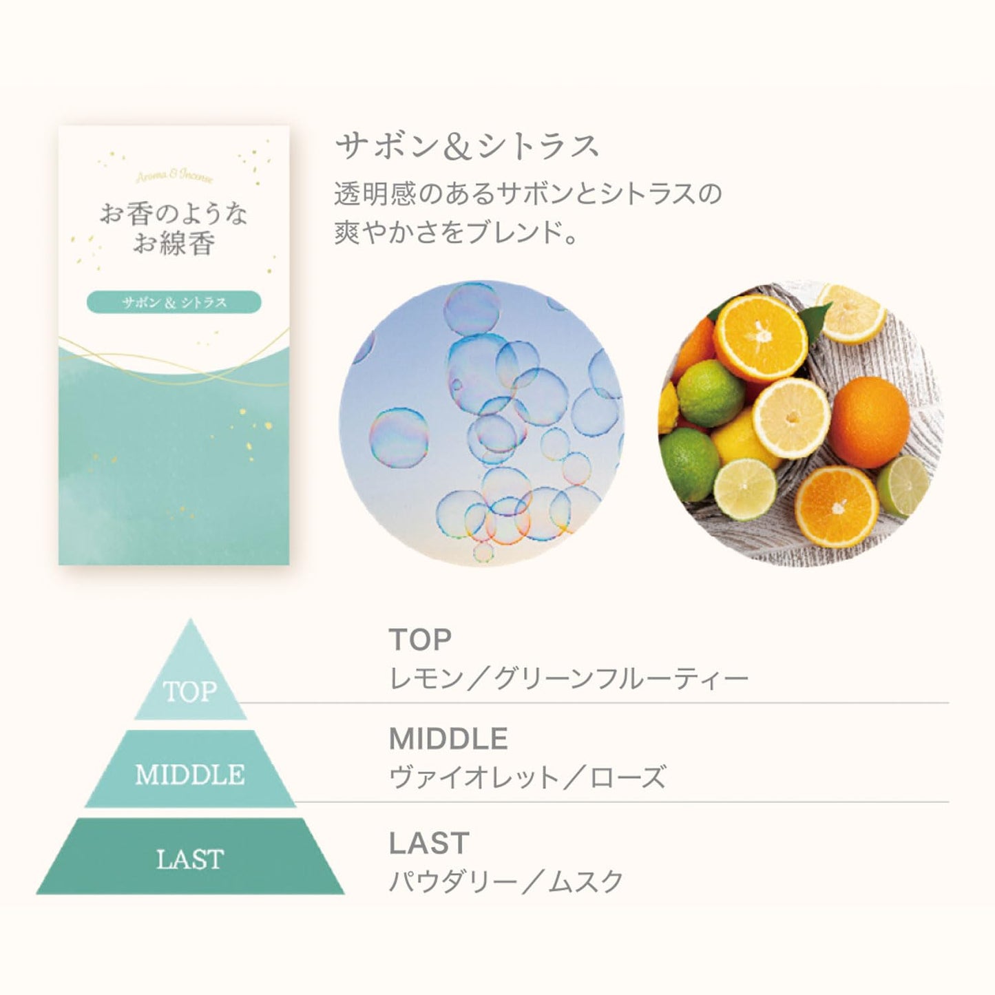 お香のようなお線香　サボン＆シトラス 容量50G カメヤマ お線香