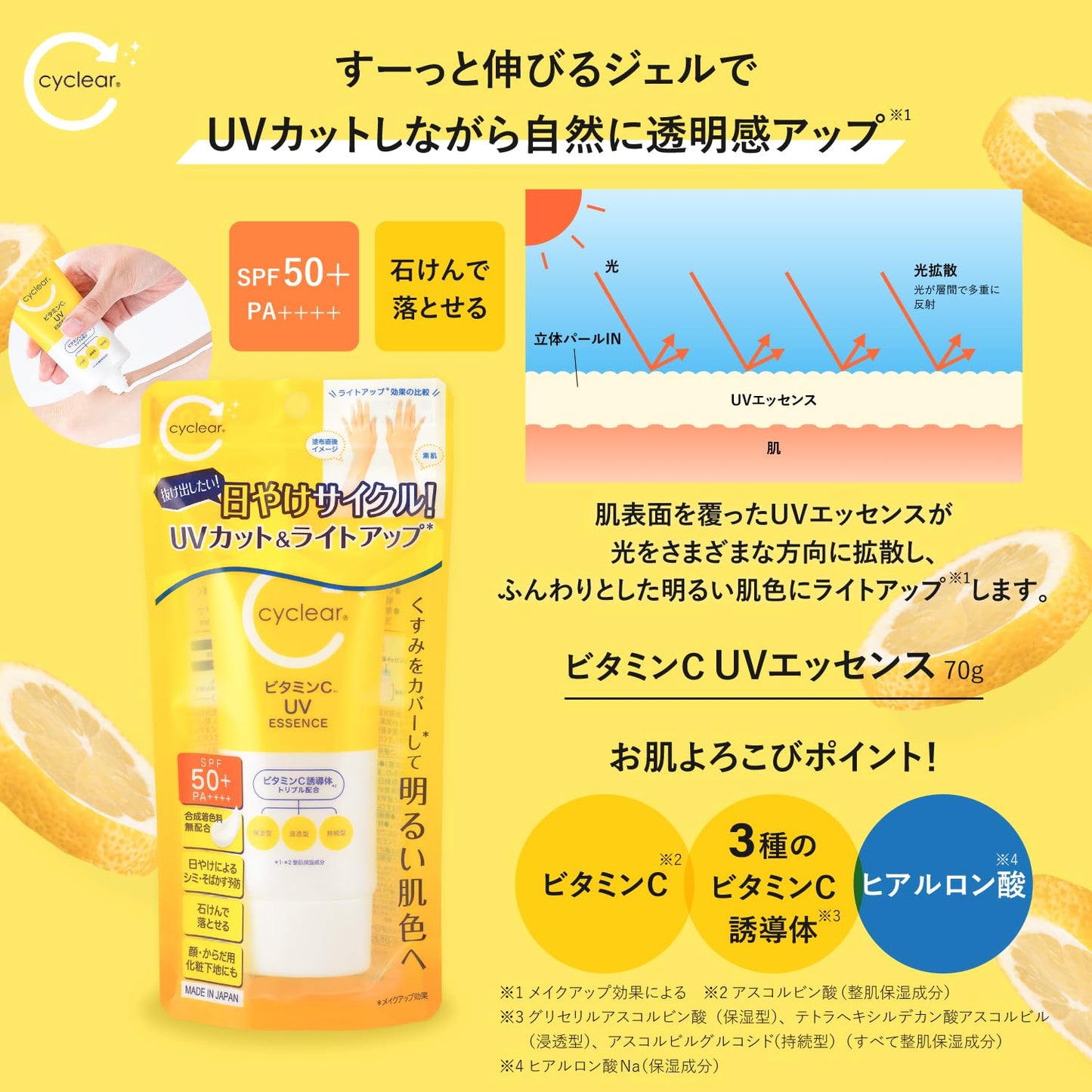 ｃｙｃｌｅａｒ　ビタミンＣ　ＵＶエッセンス７０ｇ 容量70G 熊野油脂 ＵＶ・日焼け止め