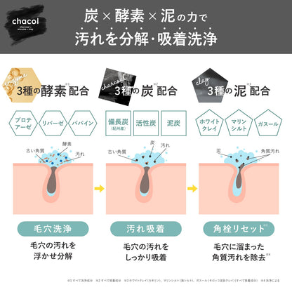 ｃｈａｃｏｌ　炭＆酵素　洗顔フォーム　１３０ｇ 容量130G 熊野油脂 洗顔・クレンジング