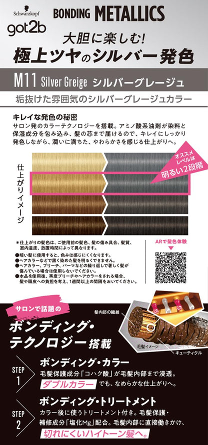 ｇｏｔ２ｂ　ボンディング・メタリックス　ヘアカラー　シルバーグレージュ 容量1ｺヘアカラー・黒髪用
