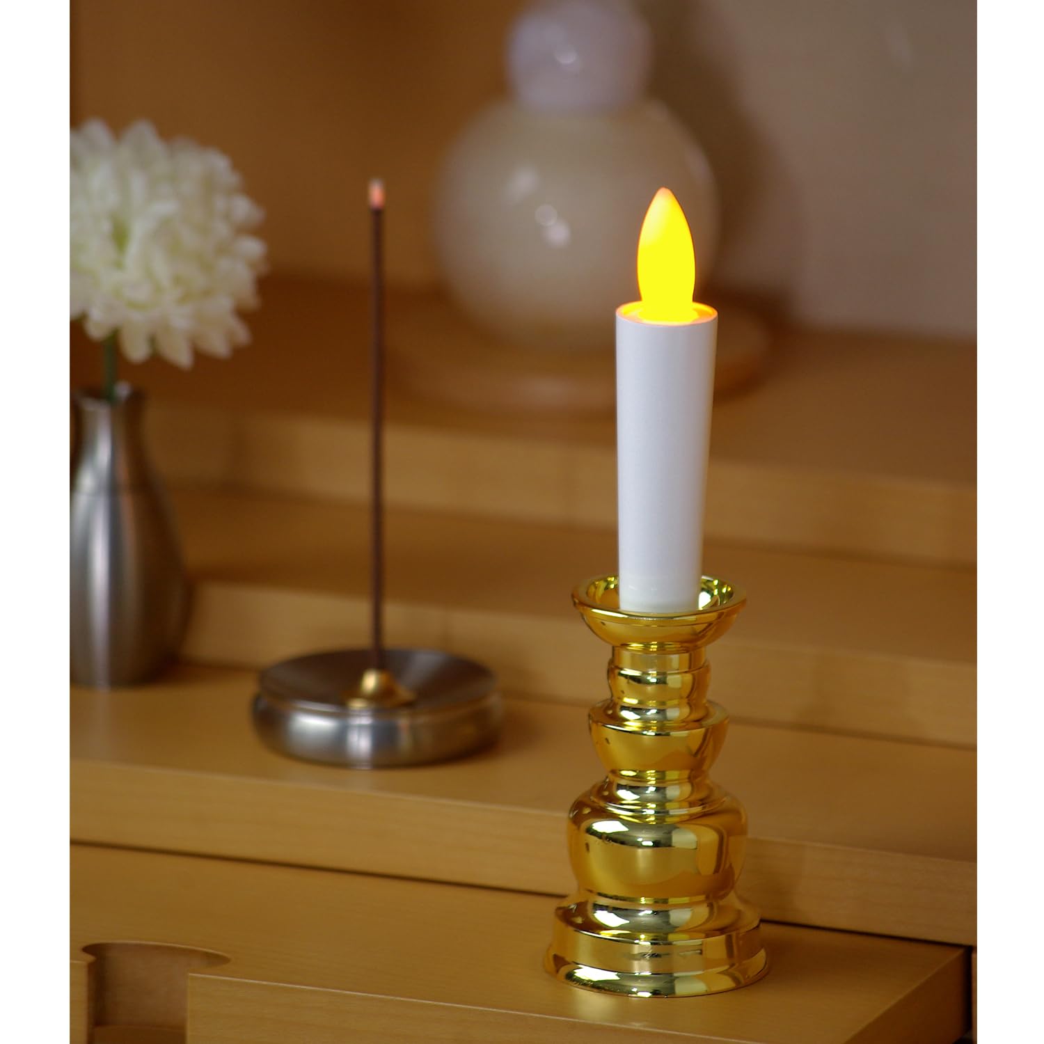 カメヤマ電池ローソク（金） 容量27G カメヤマ 仏具
