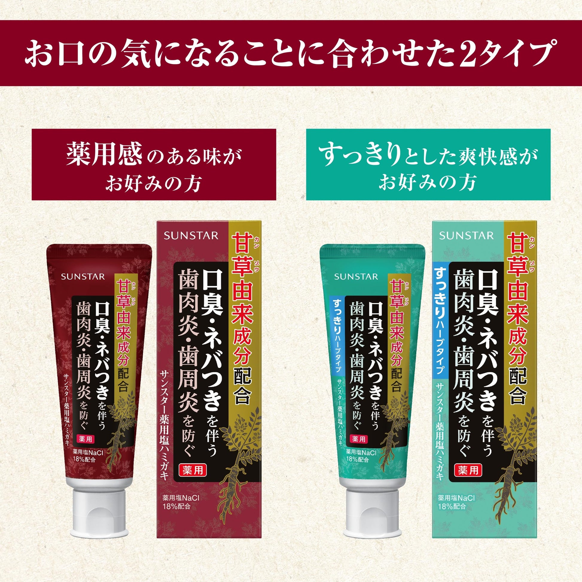 サンスター薬用塩ハミガキ　すっきりハーブタイプ　８５Ｇ 容量85G サンスター 歯磨き