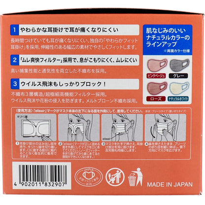エリエール ハイパーブロックマスク エリカラ ピンクベージュ ふつうサイズ 30枚入 - MONOW 公式ショップ