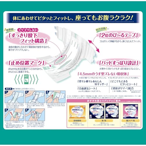 ライフリーのびーるフィットうす型軽快テープ止めＬ２０枚 容量20枚 大人用オムツ - MONOW 公式ショップ