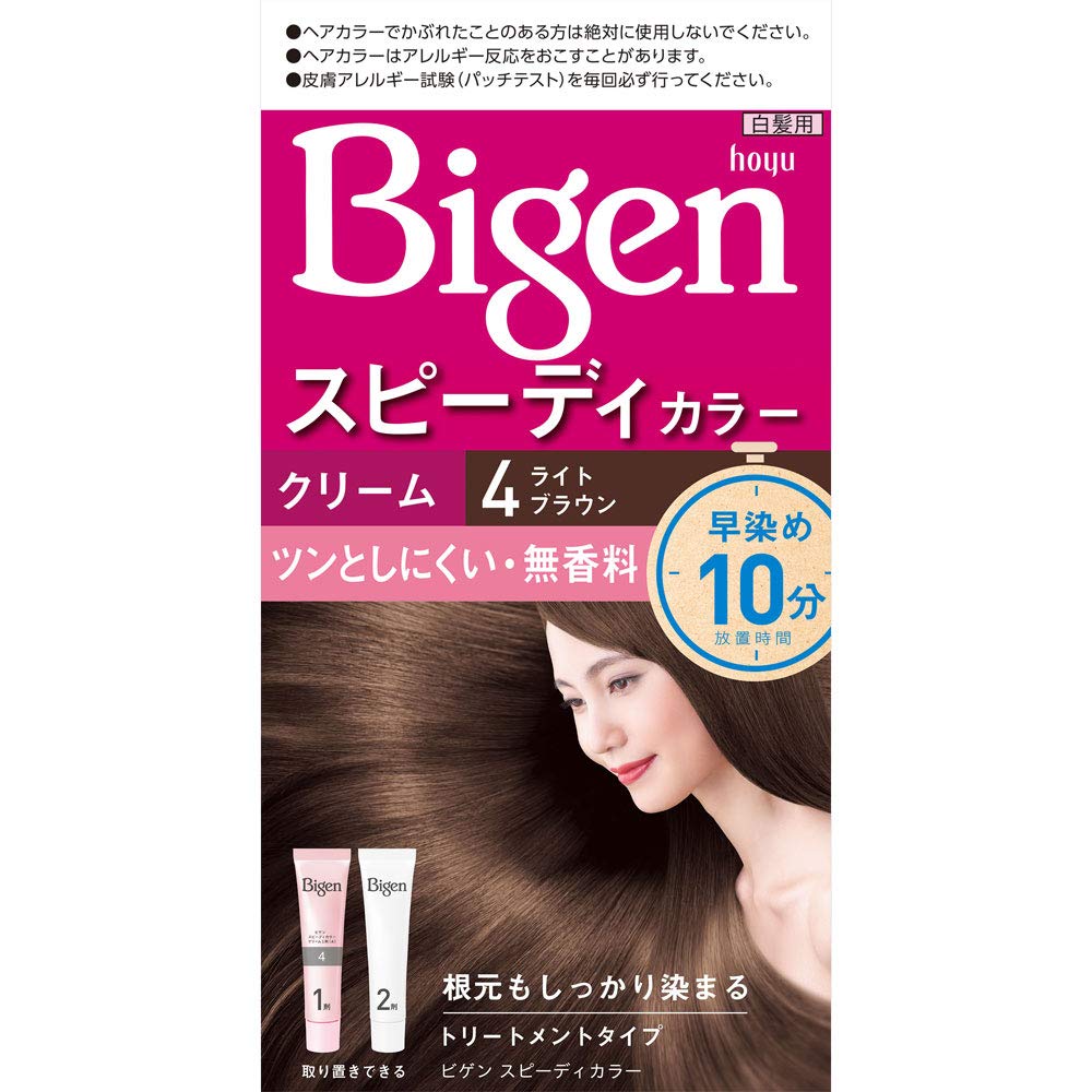 ビゲン　スピーディカラー　クリーム　4　ライトブラウン 容量80G ホーユー ヘアカラー・白髪用 - MONOW 公式ショップ