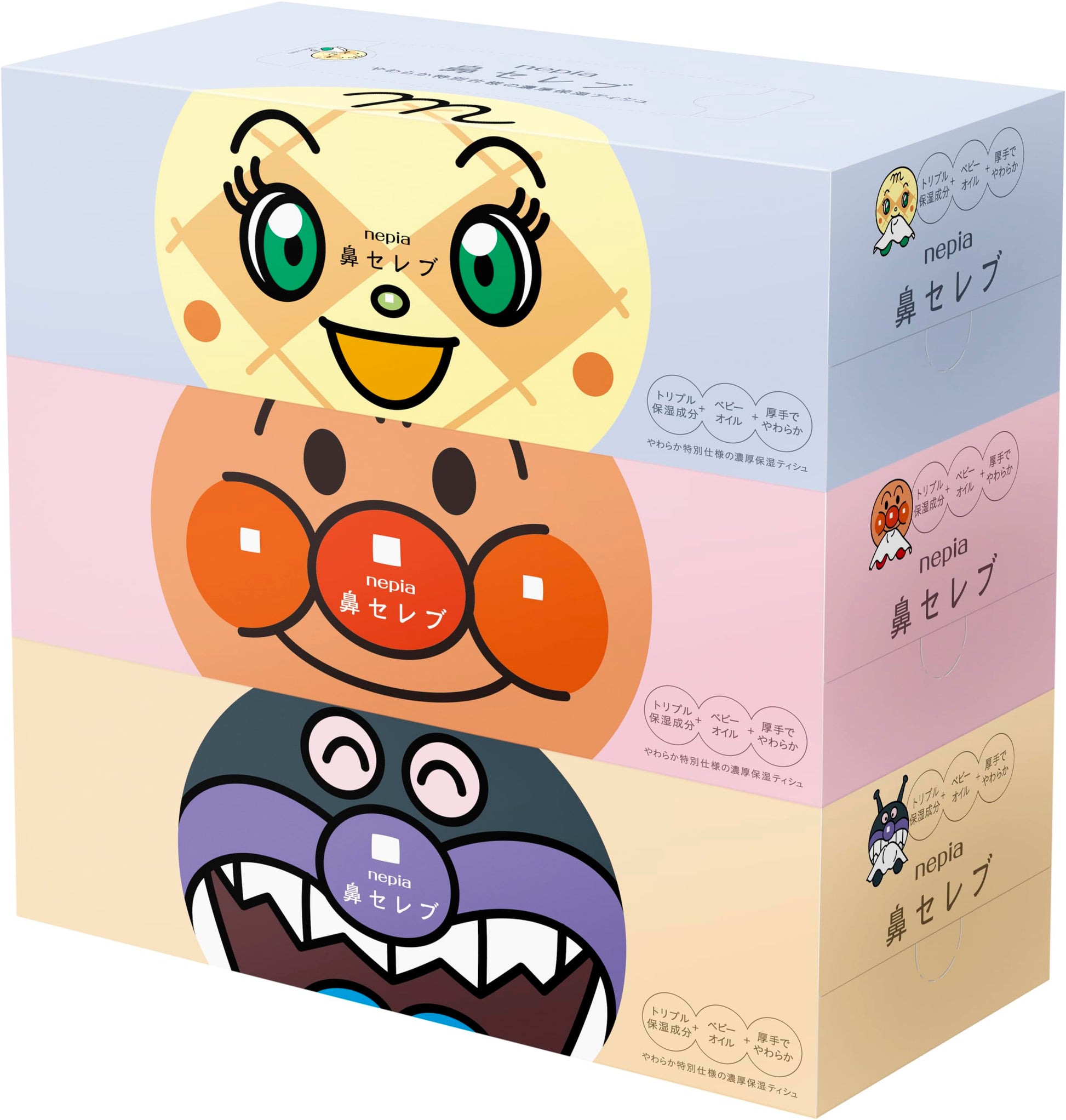 ネピア　アンパンマン鼻セレブティシュ３６０枚（１８０組）３コパック 容量180個 王子ネピア ティッシュ