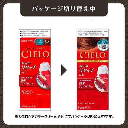 シエロ　ヘアカラー　EX　クリーム　5P　ダークピュアブラウン 容量80G ホーユー ヘアカラー・白髪用