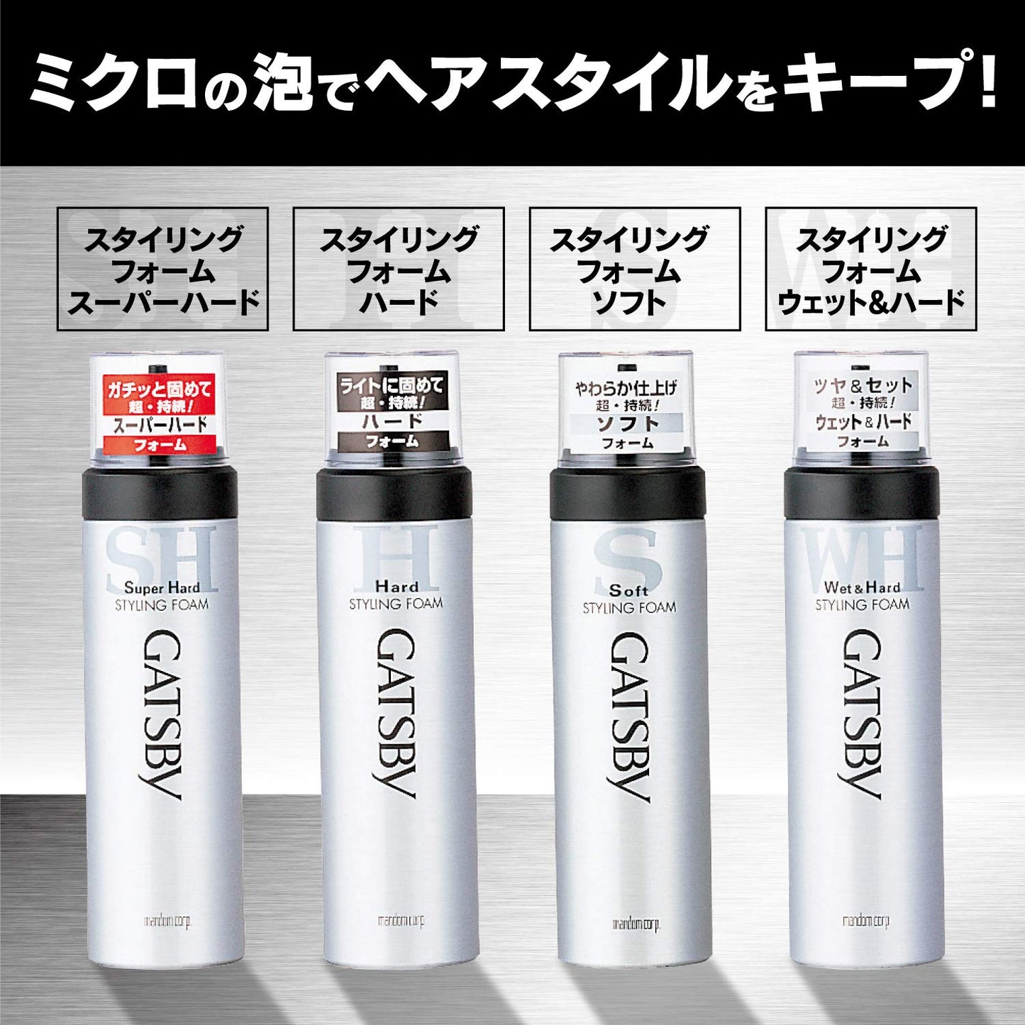 ギャツビー　スタイリングフォーム　ハード 容量185G マンダム スタイリング