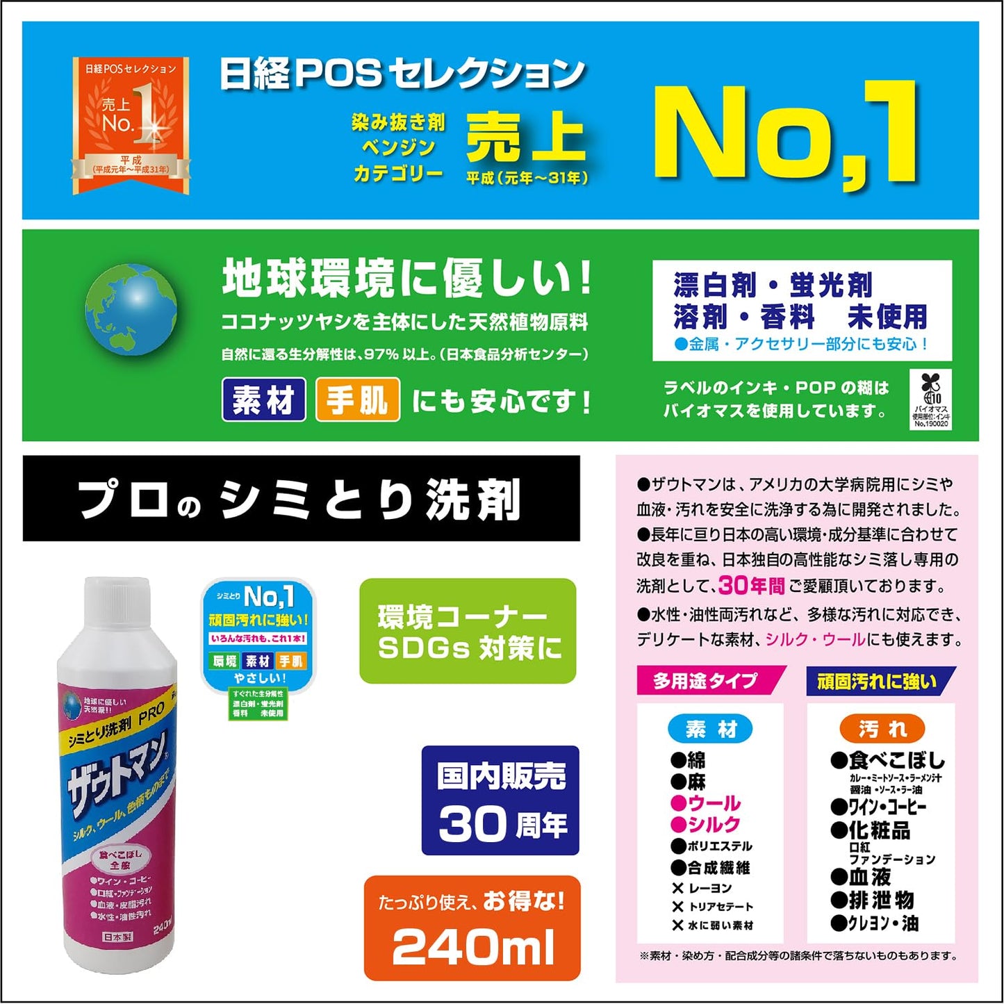 ザウトマン　８オンス　２４０ＭＬ容量240ML アイン 衣料用洗剤