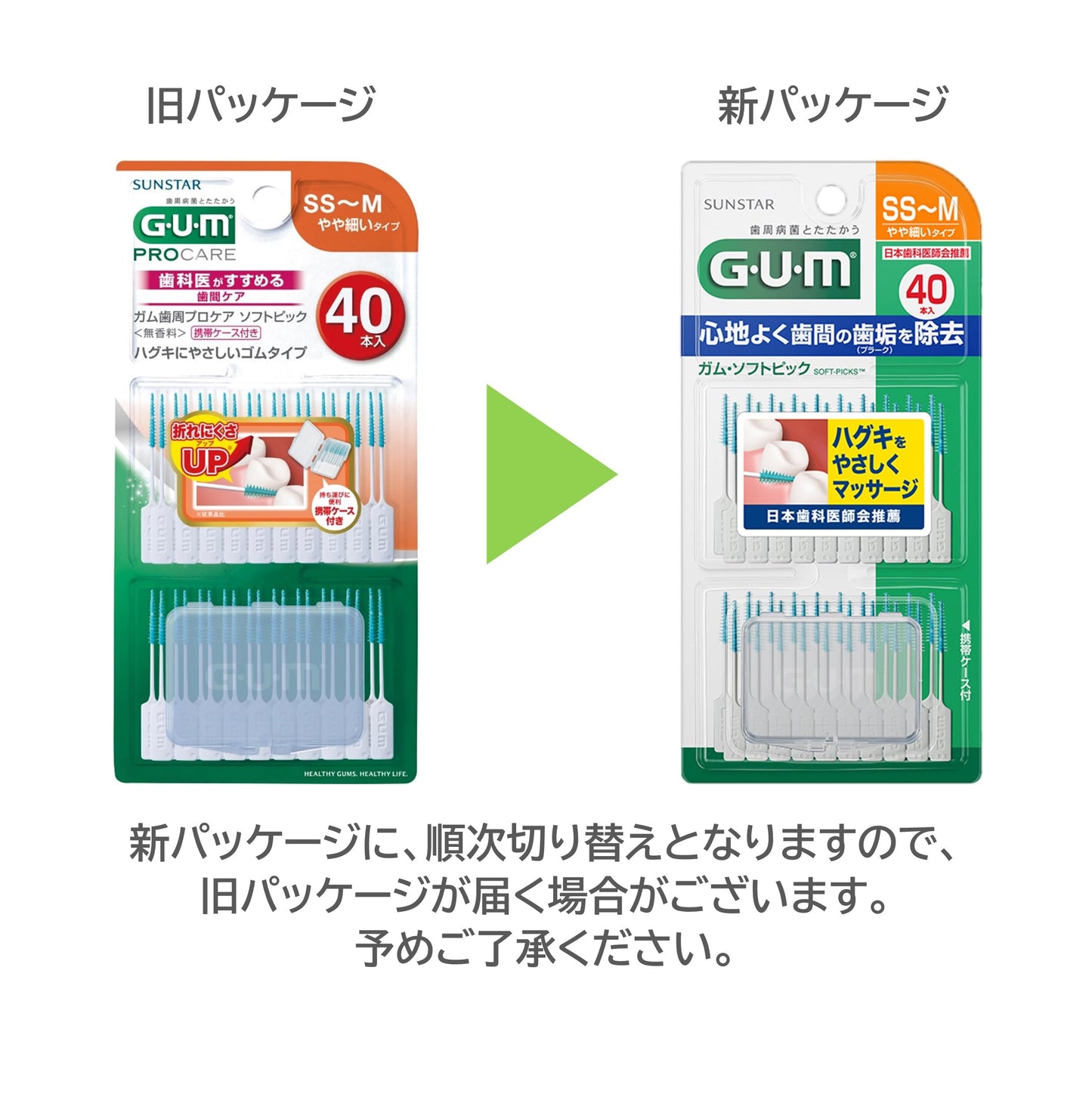 ガム・ソフトピック４０Ｐ無香料［ＳＳ～Ｍ］ 容量40ホン サンスター フロス・歯間ブラシ