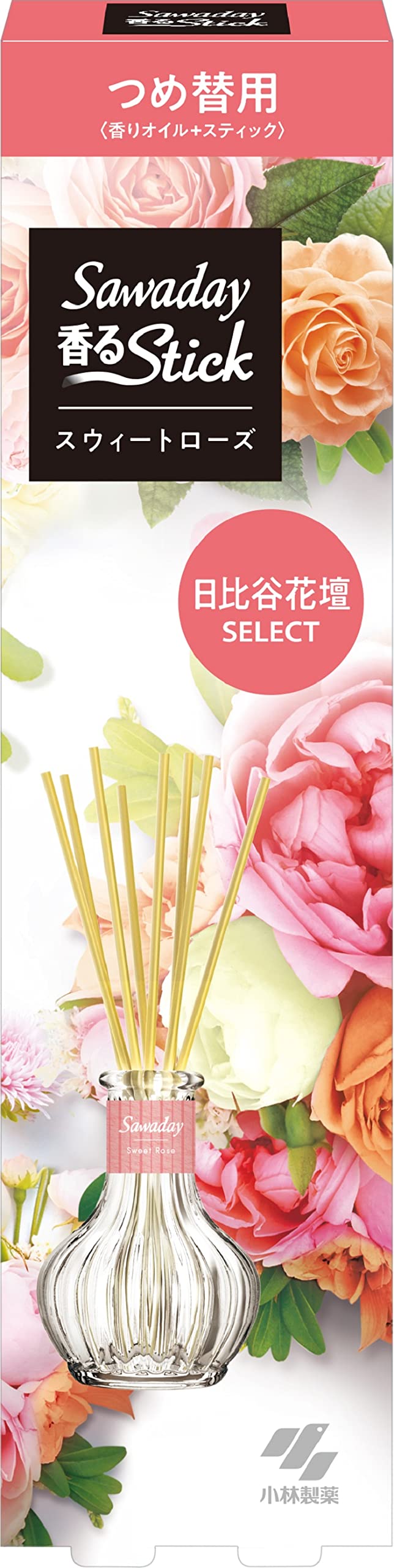 サワデー香るStick　つめ替用　スウィートローズ 容量70ML 小林製薬 芳香剤・部屋用
