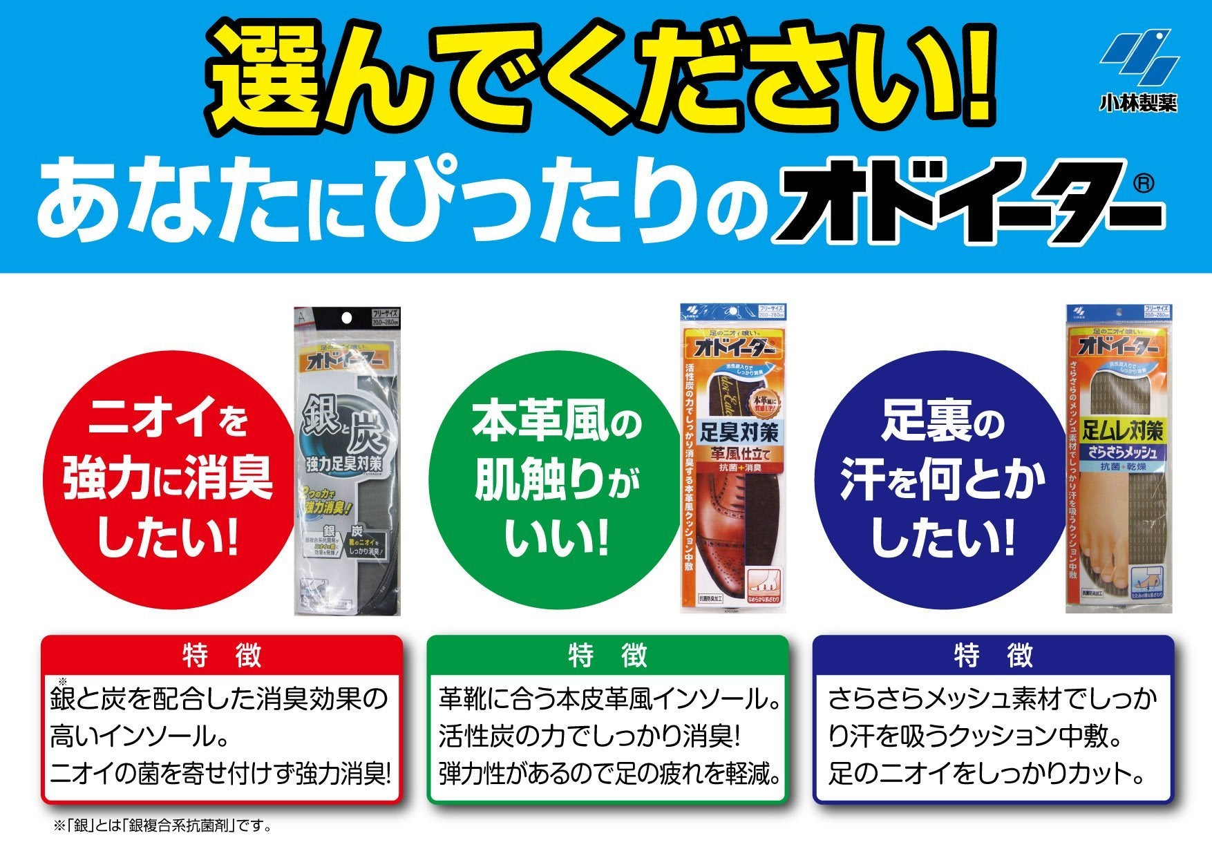 銀と炭のオドイーター 容量1個 小林製薬 シューケア