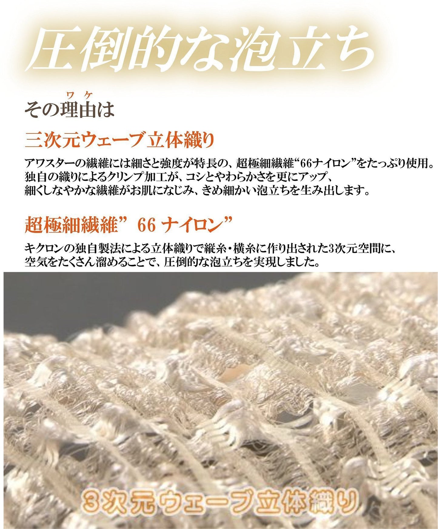 アワスター　超かため　Ｂ 容量 キクロン ボディタオル・スポンジ