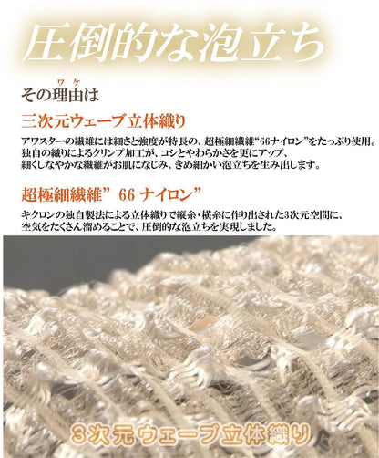 アワスター　超かため　Ｂ 容量 キクロン ボディタオル・スポンジ