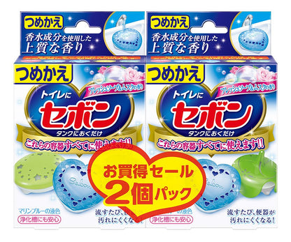 セボンタンクにおくだけ　つめかえ　フレッシュソープ＆ムスク　2個パック 容量2個 芳香剤・タンク