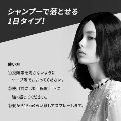 Beauteen（ビューティーン）　黒染めスプレー　ナチュラルブラック 容量80G ヘアカラー・黒髪用