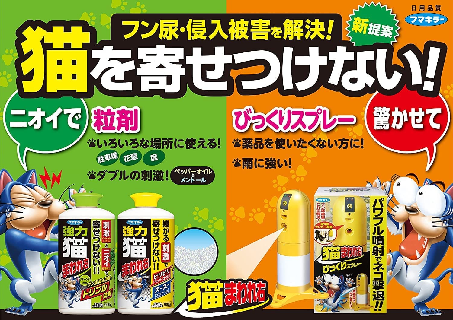 猫まわれ右びっくりスプレーセット 容量1個 フマキラー 園芸用品・忌避剤