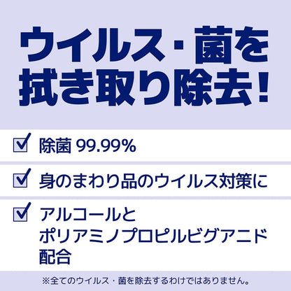 エリエール除菌ウイルス除去用携帯用３０枚×２個 容量60枚 大王製紙 ウェットティッシュ