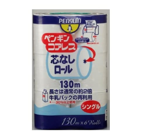 ペンギン　コアレス　６ロールシングル 容量6R 丸富製紙 トイレットペーパー